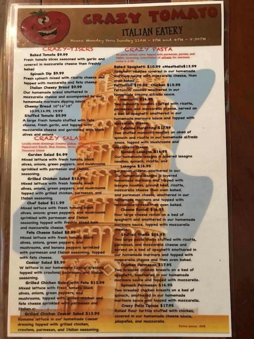 Crazy Tomato Menu image 2